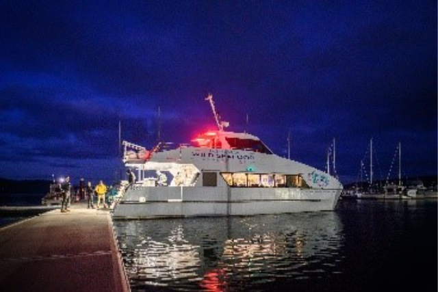 A boat on the water.