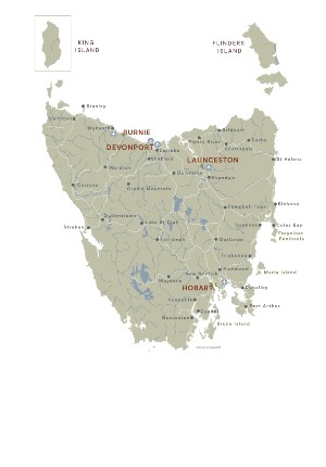 Tasmania Map greyscale