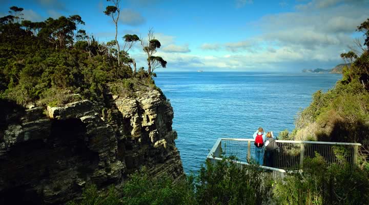 View of sea and cliffs